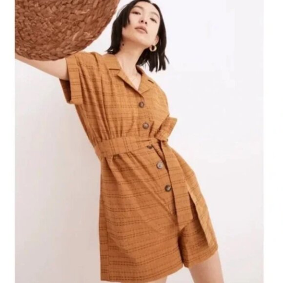 Madewell Tan Button-Front Jumpsuit - Picture 1 of 16